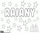 Raiany, feminine name of uncertain origin. Raiany, name used in Brazil. Raiany, variant of other names as Rayann and Rayane