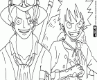 The two stepbrothers Sabo and Luffy, they are also half-brothers of Ace. Two characters in One Piece New World
