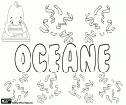 Océane, feminine first name in French. Océane, name derived from the Greek name Okeanos