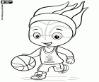 The mascot of the championships EuroBasket 2015, Frenkie the Fireball
