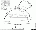 The King is a character who has a childlike behavior despite his appearance. The King of Jamboo, character of JellyJam