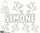 Simone, name for girl in various languages, variant of Simona. Simone, male name in italian. Simone, name derived from Hebrew Sim'on