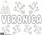 Veronica, variant of Veronika, female name in many languages, Verónica, in Spanish, Verônica in Portuguese, Verònica in catalan. Veronica, name of Greek origin, its meaning is bearer of victory