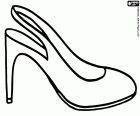 A high heel shoe in which the foot heel is naked