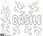 Basile, male name in French. In Italian used as a variant of Basilio. Basile, name of Greek origin, derived from the Greek name Basileios