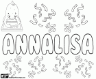 Annalisa, name for girl formed by the union of the names Anna and Lisa. Annalisa have other variants as Annalise and Anneliese among many others