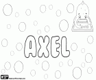 Axel, male name used in the Scandinavian and Germanic countries. Axel, name in German, Swedish, Danish and Norwegian. Aksel, variant in Danish and Norwegian; Akseli, name in Finnish. Axel, name derived from Hebrew name Absalom or Avshalom, their meaning is father is peace