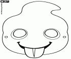 A funny ghost mask with the tongue out