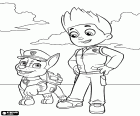 The leader of the patrol of dogs Ryder with Chase the police dog. Ryder and Chase, two characters of Paw Patrol