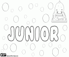 Junior, male name of Latin origin, their meaning is the youngest. Junior, originally used in English for the son who had the same name as his father, also used as first name