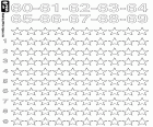 Coloring page with the stars to learn counting up from sixty to sixty-nine
