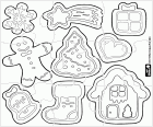 Puzzle with decorated Christmas cookies. Decorated cookies are one of the Christmas traditions in many countries of Europe and America