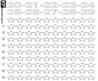A coloring picture with stars to count up to twenty and then continue to count up to twenty-nine. The ten numbers of the twenty