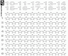 One hundred stars for counting from ten to nineteen