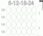 Educational sheet to learn how to count up to two dozen eggs, a total of twenty-four eggs