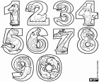 The intermediate phase of the numbers with the animals, the superimposed version from the number zero to nine