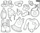 Set of clothes and accessories for babies