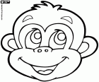 The face of a little monkey with smiley face. A funny monkey mask