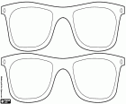 A coloring sheet with two pairs of glasses to decorate in your own style
