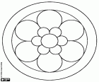 A mandala which represents a simple and beautiful flower with six petals