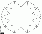 A mandala based on a ten sides regular polygon and a ten-pointed star to customize and decorate