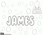 James, male first name of Latin origin, derived from Iacomus. James, popular name in English, also used as a name in other languages