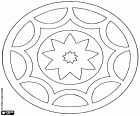 A mandala formed by stars and circular arches