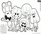 The group of five friends of the Jamboo planet, the protagonists of the adventures of Jelly Jamm