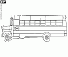 Side view of a typical old school bus