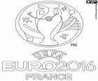 Logo of UEFA EURO 2016 or 2016 UEFA European Football Championship. The competition will be held in France from June 10 to July 10, 2016