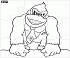 Puzzle of the video game character, Donkey Kong, the famous gorilla of Nintendo