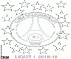 PSG, Paris Saint Germain FC, champion of the Ligue 1 2015-2016, the first division of the French soccer league