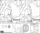 A game with eight differences, hard level, with Pypus and nature