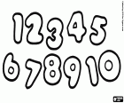 The dance of the numbers, numbers from 1 to 10 with rounded shapes