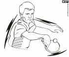 A table tennis player. Ping pong is an Olympic sport