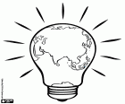 For the future of our planet we must always do a responsible and sustainable consumption of energy. Energy consumption symbolized with a light bulb