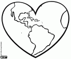 Our planet represented as a heart. The love for our planet, the Earth