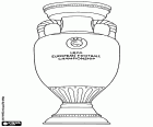The trophy of the UEFA European Championship, the Henri Delaunay trophy. The European Football Championship, the international tournament of football national teams in Europe which is held every four years