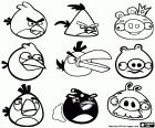 Nine characters of Angry Birds, the videogame of the Finnish company Roivo