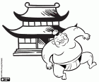 Typical of Japan, the sumo and the houses that are like temples