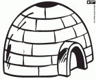 An igloo, the typical snow house of inuits, eskimos