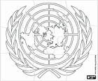 Puzzle with the logo of the United Nations Organization, the UN