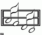 A symbol representing the music with two musical notes