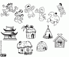 An educational game of association. The game consists in help the six characters to find their home