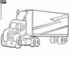 A trailer truck for goods transportation, one of the most heavy and large road vehicles