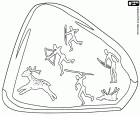 A scene of deer hunting, an example of cave painting