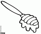 Honey is a fluid viscous food product. The best kitchen utensil to serve the honey. A honey dipper