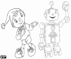 Noddy with his new friend Whiz the robot who comes from the Robot Village