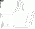 The famous icon of a hand with the thumb up, the logo of Facebook Like