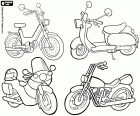 Four models of motorcycles, the lighter motor vehicles circulating on the roads